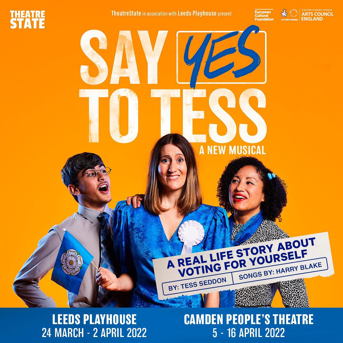 annakelner's tweet photo. My face still aches from laughing, my hands hurt from clapping &amp; my throat is coarse from singing along #SayYestoTess was absolutely brilliant and well worth the wait @TheatreState @SeddonTess smashed it! Last few shows @LeedsPlayhouse then on to @CamdenPT https://t.co/fLvbJzi3jD