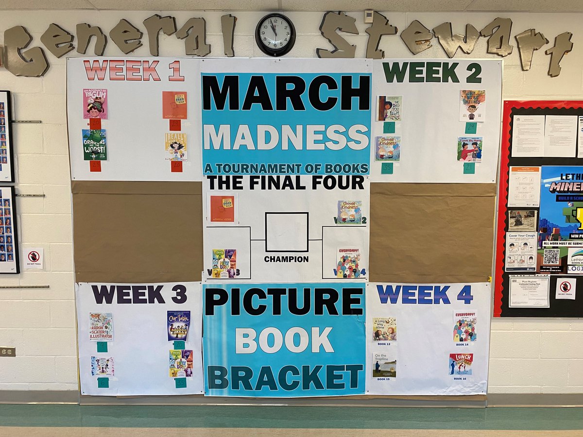 The Final Four is Set!  Which book will emerge victorious!
Week 1 "I Don't Want to Read This Book" by Max Greenfield! <a href="/iamgreenfield/">EPIC GREENFIELD NIG. LTD</a>
Week 2 "Choose Kindness" by Ruth Ohi! <a href="/Ruth_Ohi/">Ruth Ohi</a>
Week 3 "A New Day" by Brad Meltzer! <a href="/bradmeltzer/">Brad Meltzer</a>
Week 4 "Everybody!" by Elise Gravel! @EliseGravel