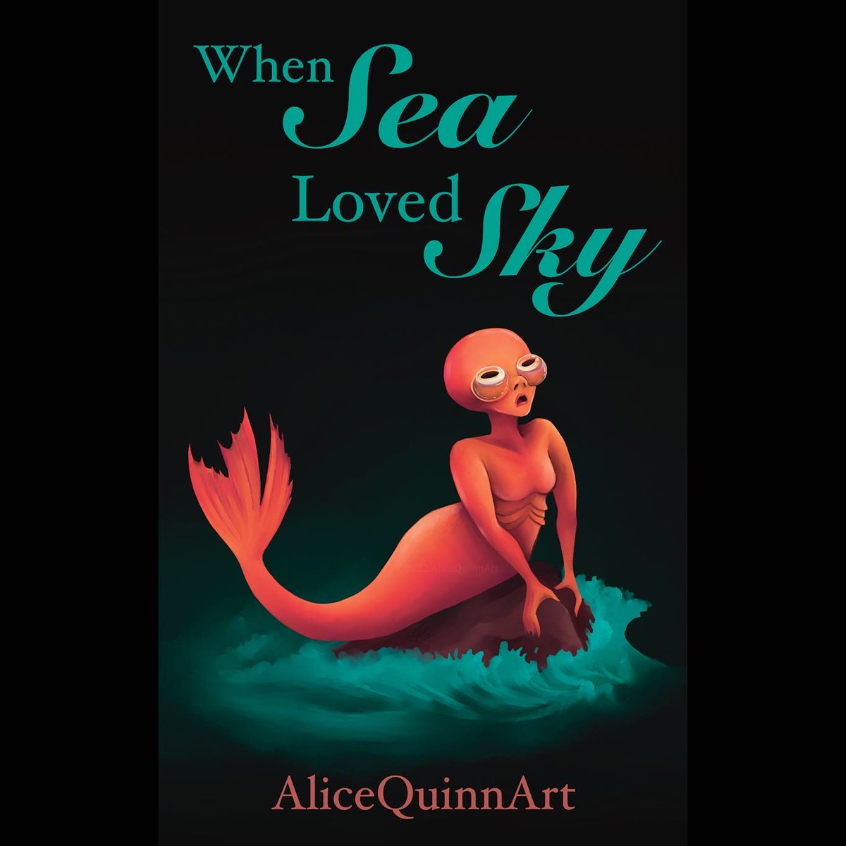 AliceQuinnArt's tweet photo. I’m pleased to announce I’ve  finalized my first novel, "When Sea loved Sky" 
It’s  the story of a celestial eyed mermaid who falls in love with the very concept of the sky.
#mermaidart #mermaids #goldfish #celestialeye #goldfishmermaid #art  #digitalillustration #aprilfools https://t.co/ByiLNMeiXb