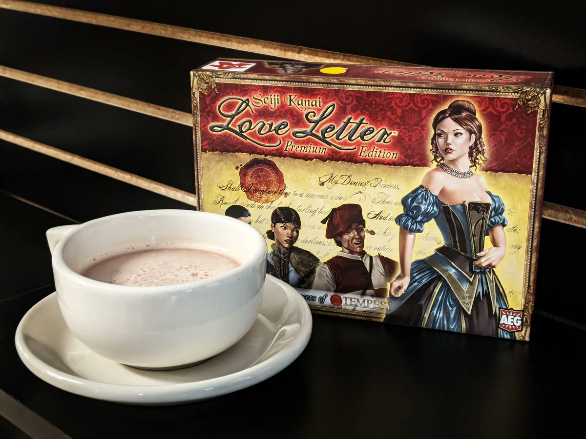 MaltedMeeple's tweet photo. Swing by and check out this week's Weekend Wakeup: The Love Letter Latte! 💕☕ We are open 4-11 tonight! https://t.co/X9GtA46Qnu