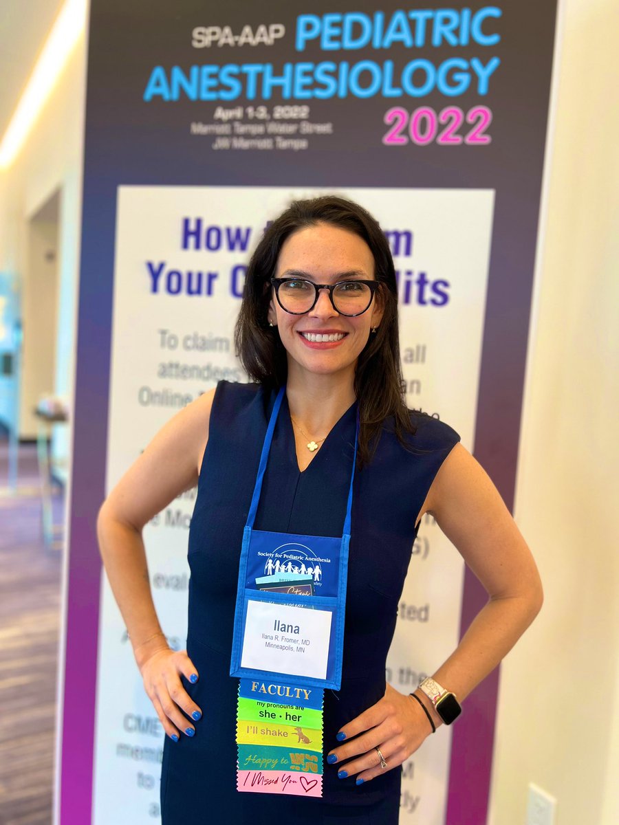 Checkout the fun badge bling from @pcbadgetags at #SPAFL2022 <a href="/PediAnesthesia/">SPA</a> conference. #shareyourpronouns #happytohug but also #happytoelbowbump #wellbeing #physicianwellbeing