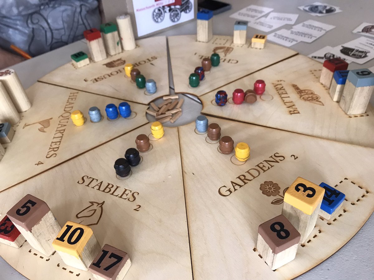 Finalist judging for the #CardboardEdisonAward has begun! First on the table: Pentacular Word Circus by Emily Willix, and Patriots: Raid of 1775 by <a href="/KingdomsLwnGame/">Kingdoms Lawn Game</a>!