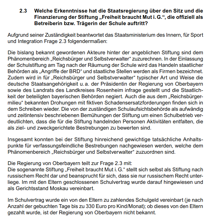 PresseMueller's tweet photo. Bis zu 330 Euro pro Kind/Monat kostete das Schulgeld für die Schule (#Schechen/#Rosenheim)welche die Staatsregierung dem Phänomenbereich „#Reichsbürger und Selbstverwalter“ zuzurechnen [2/3] https://t.co/Ay5sHHkIVG