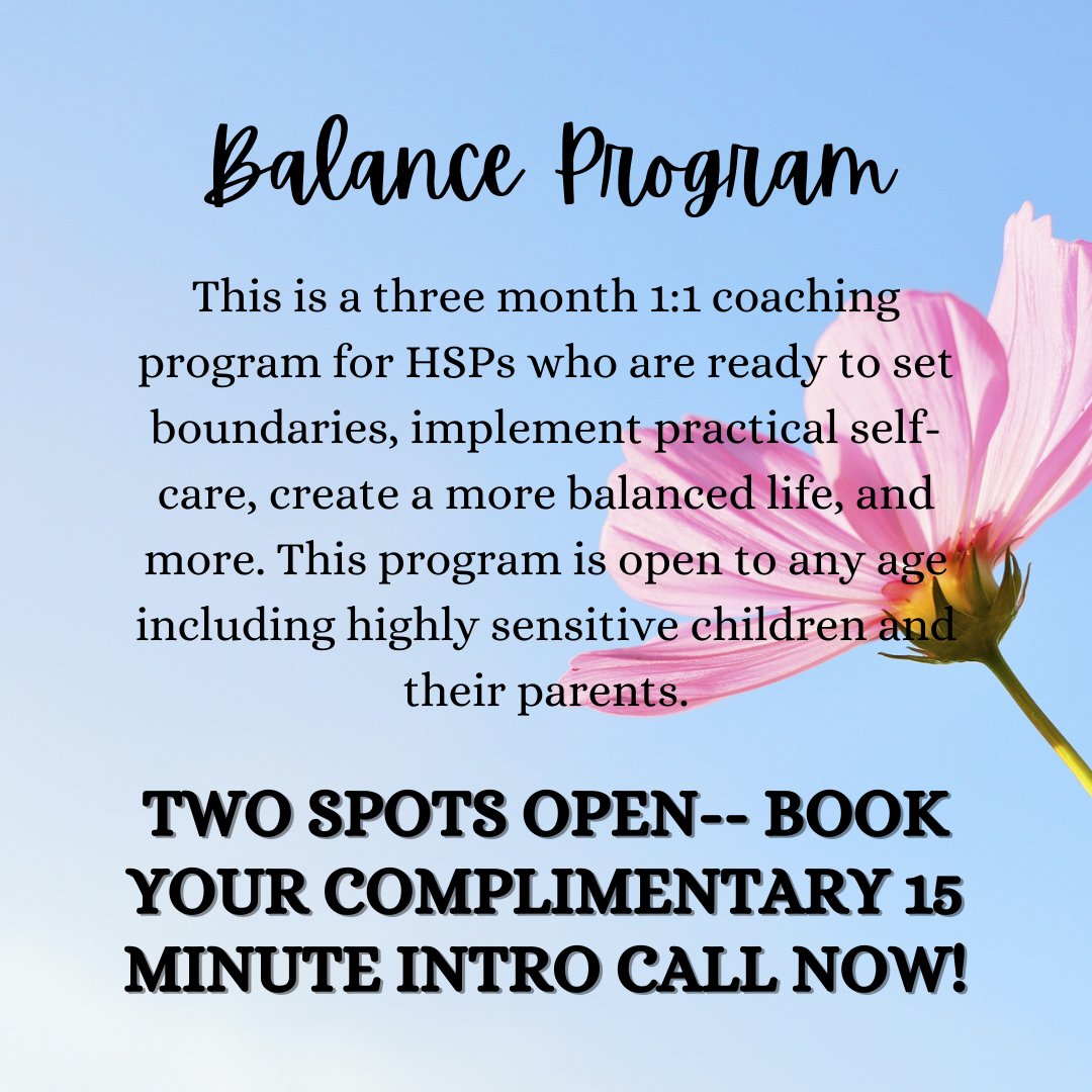 DM me to learn more about my program & to book your complimentary 15 minute intro call! 
#HSPcoach #HSP #highlysensitive #highlysensitiveperson #highlysensitivechild #highlysensitiveparent #highlysensitivecoach