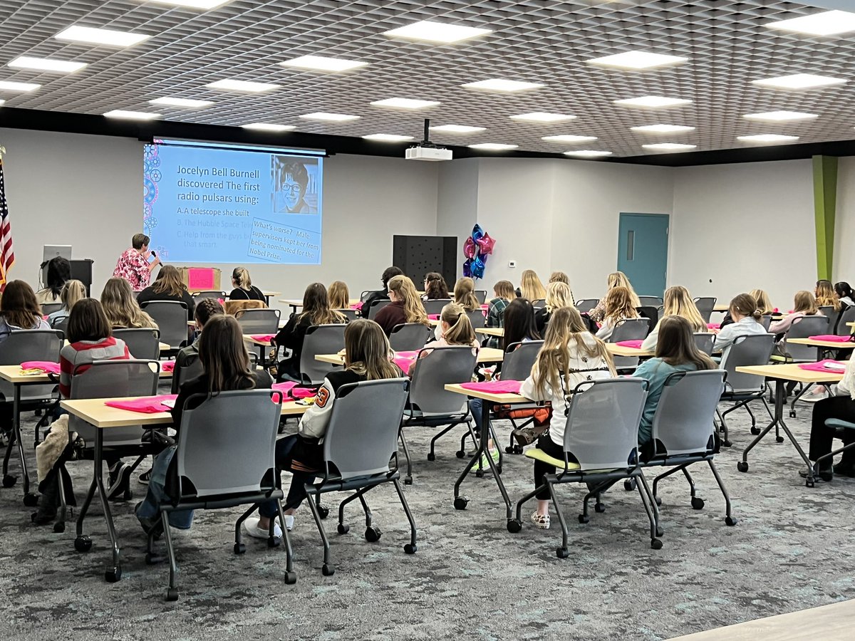 The energy in this room is AWESOME! So proud of all these young ladies! IMPACT STEM2D Conference Darke County!!