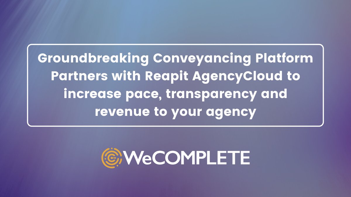 Supplier News! <a href="/we_complete/">WeCOMPLETE</a>: Groundbreaking Conveyancing Platform Partners with Reapit AgencyCloud to increase pace, transparency and revenue to your agency.
Read the full article now bit.ly/3tVYBjh
#kerfuffleit
