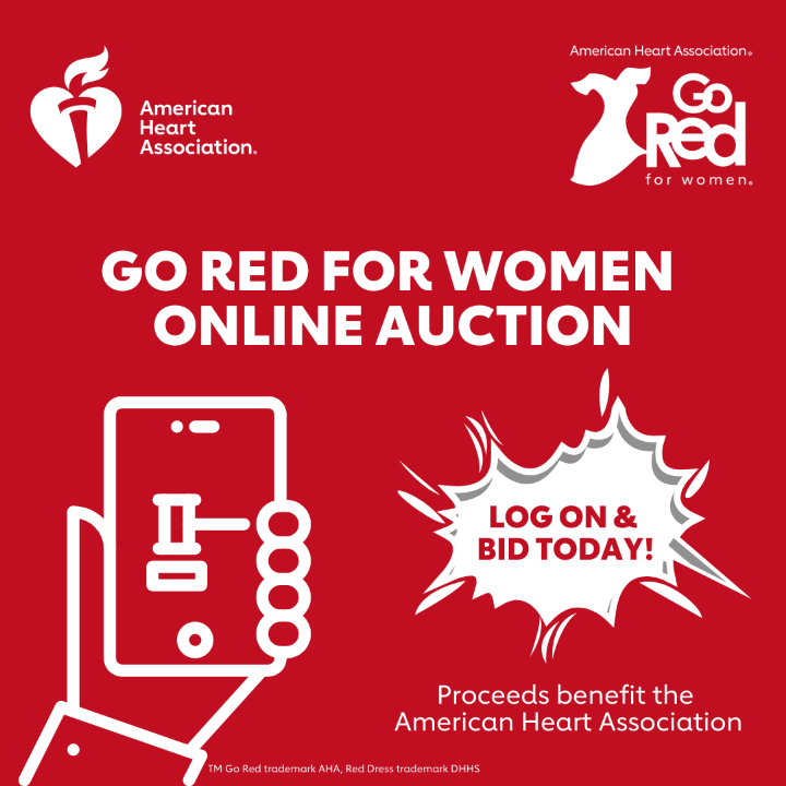 americanheartvt's tweet photo. The #GoRed802 event's silent auction is open for bidding NOW and will close at 6:30pm on April 6. Visit https://t.co/AiLleEwEYw to browse and place your bids! Thank you to the Silent Auction Sponsor, @WeAreOneDigital. https://t.co/XgXQltutWp