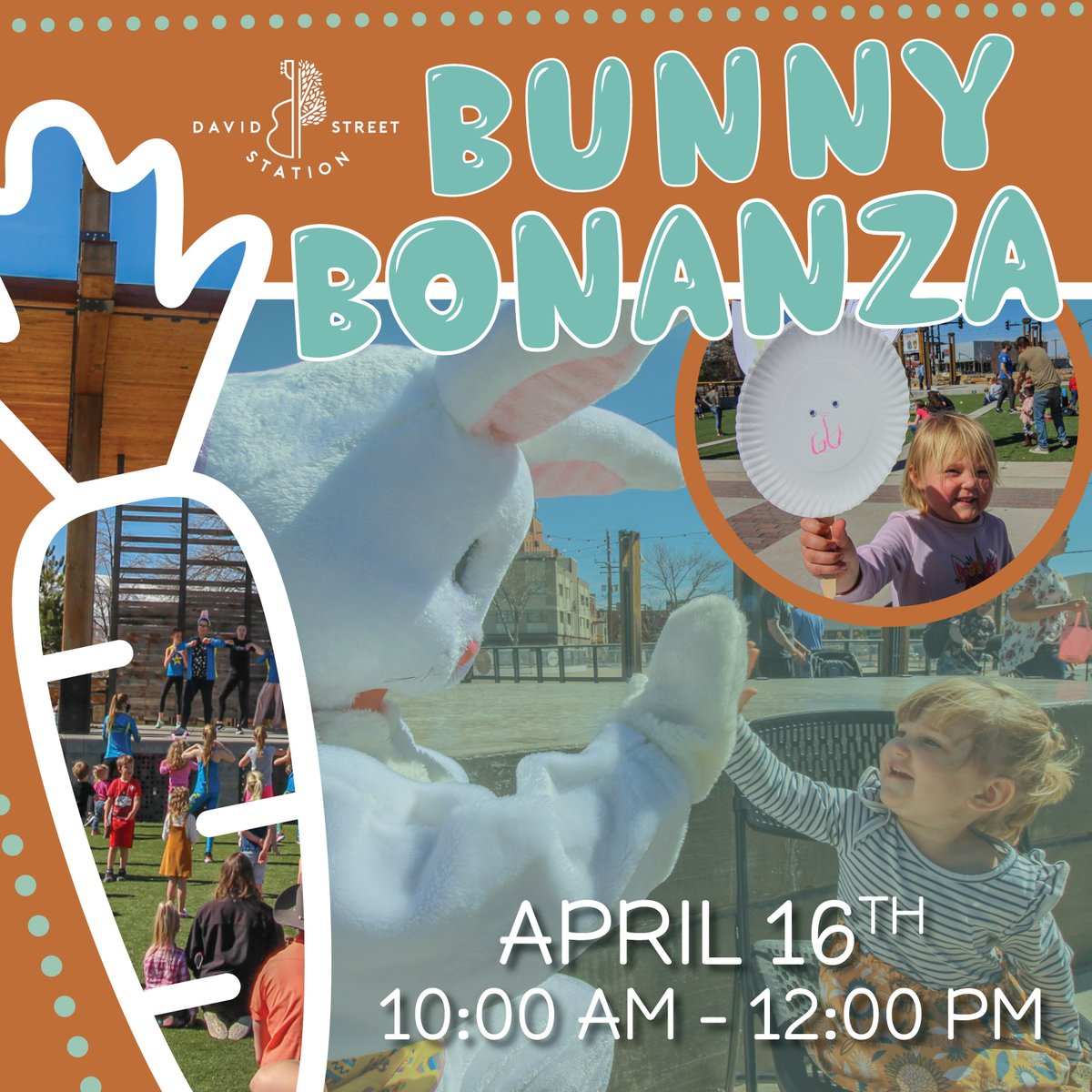 DavidStStation's tweet photo. We're hoppin' into a new month, which means it's almost time for Bunny Bonanza! 🐰🎉 Join us on April 16th from 10:00 AM - 12:00 PM as we celebrate Easter with games, crafts, dancing, pictures with the Easter Bunny and more! https://t.co/EFG9MzKoP1