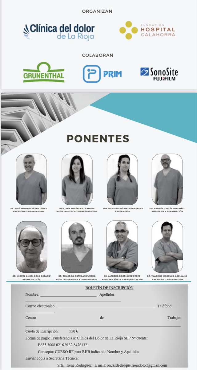 riojadolor's tweet photo. Vamos a hacer una segunda edición del Curso de Radiofrecuencia para Médicos Rehabilitadores. Tendrá lugar los días 26 y 27 de mayo en la Fundación Hospital de Calahorra. https://t.co/1jQslD0qUI