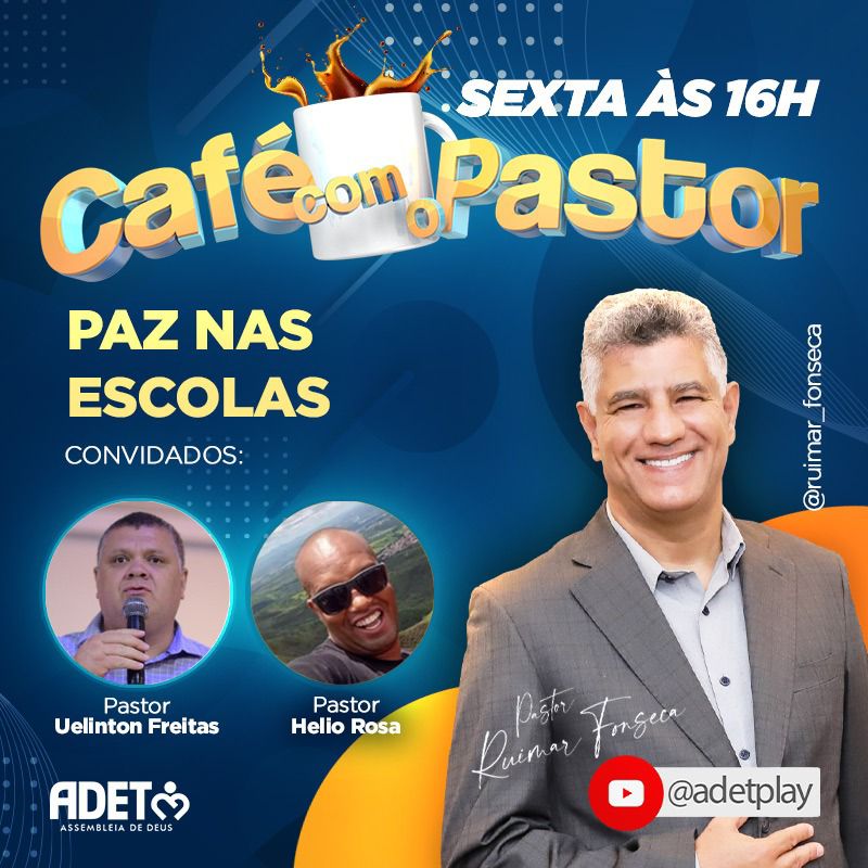 adetbsb's tweet photo. Daqui a pouco, às 16h00 #cafécompastor em nosso canal #adetplay https://t.co/MJKenhsbyz