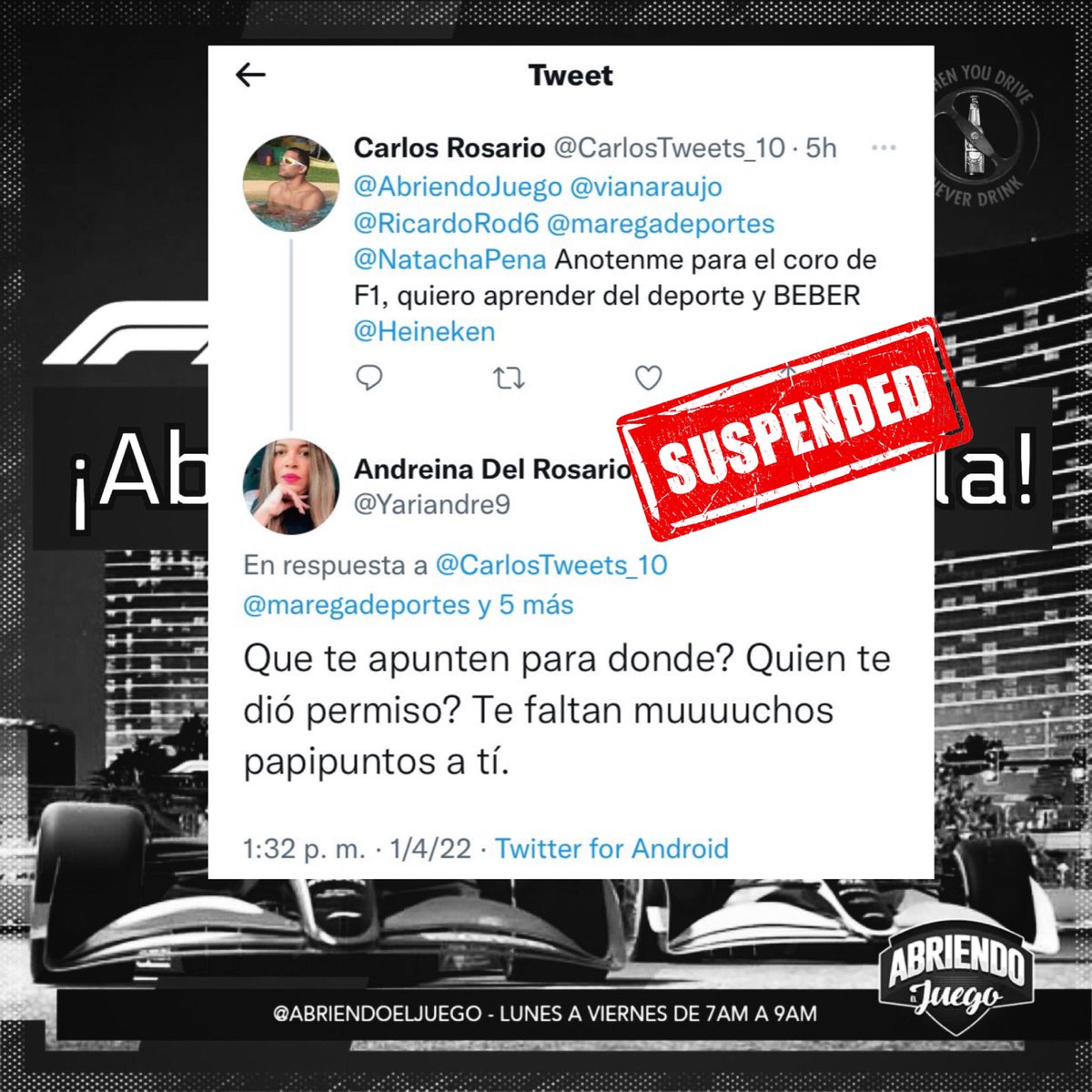 Suspendido el coro de Abriendo La Formula 1 para este caballero 🤣🤣🤣

#AbriendoLaFormula #Formula1 🏎