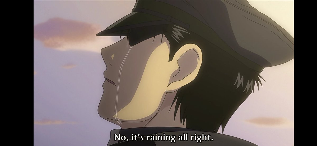 rumi_cosmoss's tweet photo. 😔😔 did not expect this scene 💔
#fmab #anime #FullmetalAlchemist #AnimeJapan #animedeath #rain https://t.co/q0bv7p1Eaw