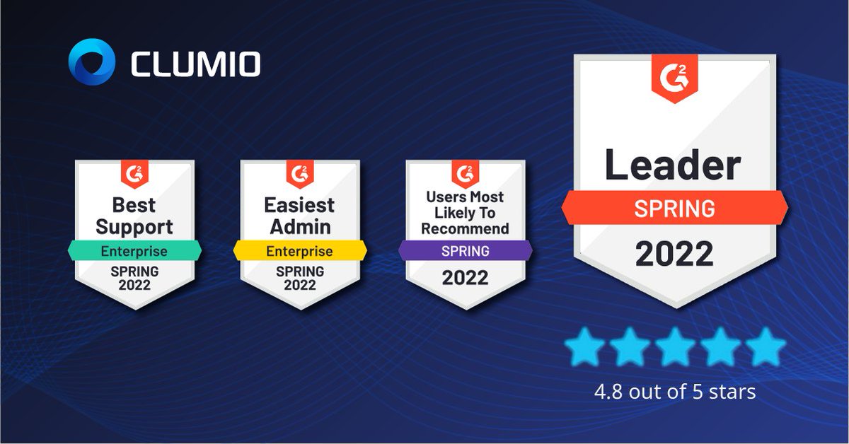 ClumioInc's tweet photo. 🎉 We're thrilled that Clumio has once again been named a leader and best performer in the G2 Spring Grid Report for SaaS-driven AWS Backup. Thanks to our customers for sharing your experiences!

Read our @G2dotcom reviews here 👉🏼 https://t.co/KOmOcEytdP

#G2GridReport #SaaS https://t.co/3h4PepLDM8