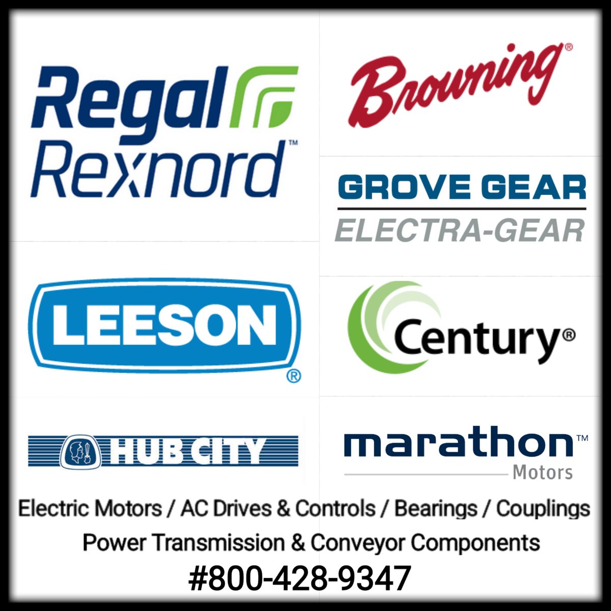 directdrives's tweet photo. With brands like these, we have a solution for your application. #regalrexnord #browningbearings #grovegear #electragear #centurymotors #leesonmotors #leesonelectric #hubcitygearbox #marathonmotors https://t.co/b5655AqnBp https://t.co/D6ejV1RAWy