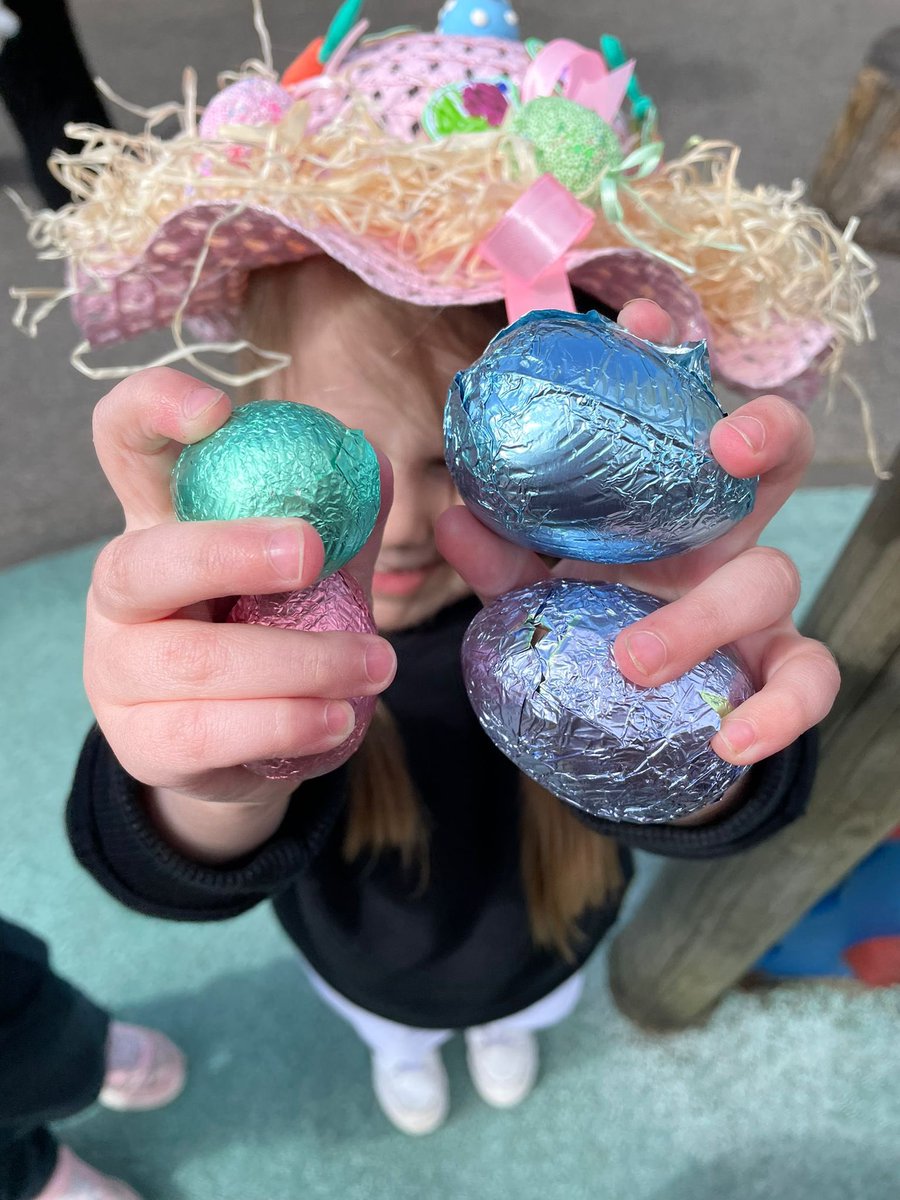 AinsdaleStJohns's tweet photo. All at #TeamASJ wish our families and community a lovely Easter break. Here are some pics of Reception having lots of fun on their Easter egg hunt today! #ASJWay https://t.co/LsHPlwNanZ