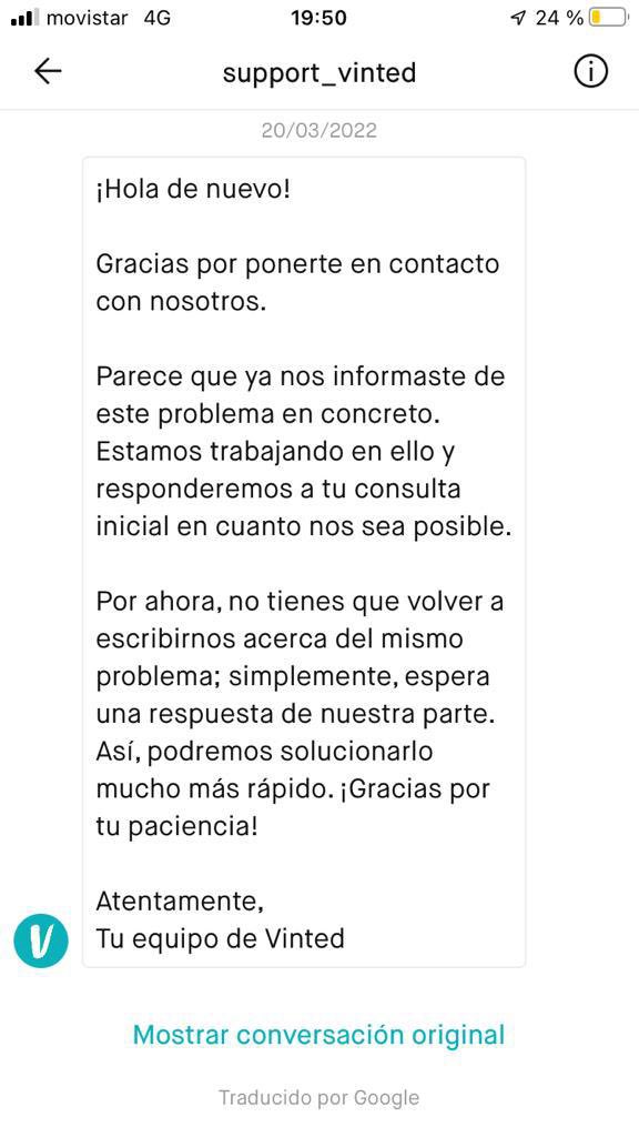 miquel38's tweet photo. Increïble que desde 18/02 esperando respuesta de @vinted por un paquete perdido, ¿donde podemos reclamar?  Ya tenemos esta respuesta … ☹️ https://t.co/5rQ70GPQx7