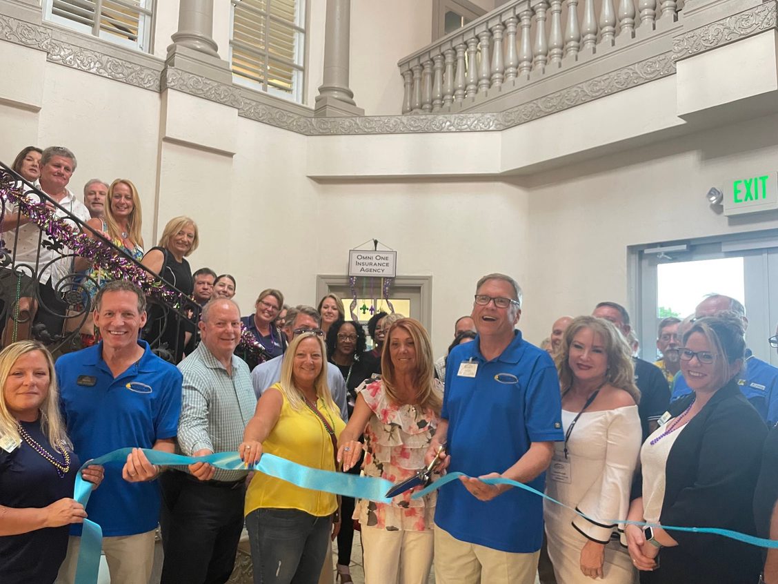 DenisePerchall's tweet photo. Mar '22:  Cape Coral Chamber of Commerce  Ribbon Cutting event for Omni One Ins Agy along with BAH sponsored by the Miloff-Aubuchon Group.   What a great event - Mardi Gras theme w/Music, King Cakes, a New Orleans themed punch, Cajun-Spiced chicken &amp; pasta. #BuyFromDenisePerchall https://t.co/7l94mj9bfr
