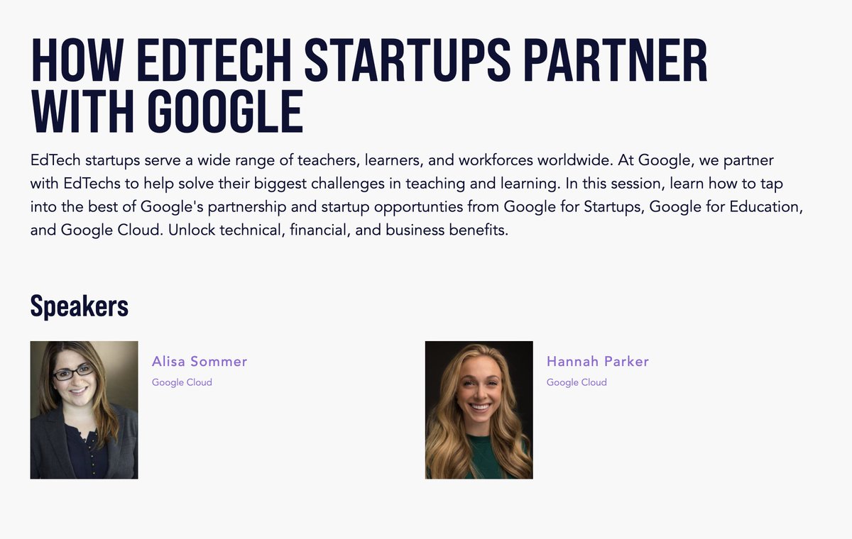 Renee_Seltzer's tweet photo. Can’t wait for “How EdTech Startups Partner with Google” hosted by @alisasommer and Hannah Parker at #asugsvsummit. The Google ecosystem is so large and offers tons of services for education companies. This should be an amazing session!!
#gsvsummit #asugsv #asugsv22 https://t.co/UOYV7ds34O