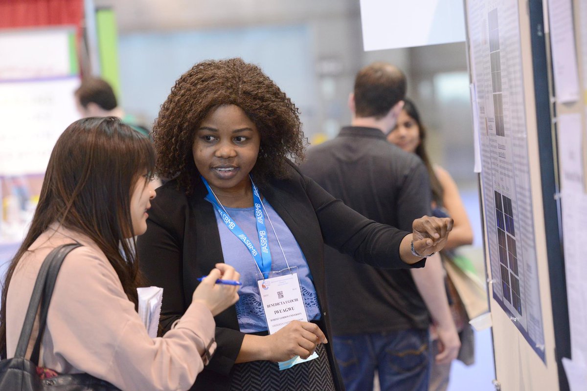 ASBMB's tweet photo. This #ExpBioThrowback celebrates the scientists who present research at annual meetings! Benedicta Ugochi Iwuagwu is pictured at the poster and meet-the-speakers session at #ASBMB2017. Reply to let us know about the work you'll be sharing at #ASBMB2022!
https://t.co/owfJCginAm https://t.co/IfOjOcY5av