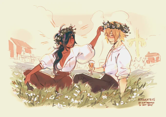 very quick thing... i miss midsummer celebrations so i'm taking it out on teyvat's scandinavians 
-
-
☀️☀️☀️
#Dainsleif #Kaeya #原神 #GenshinImpact 