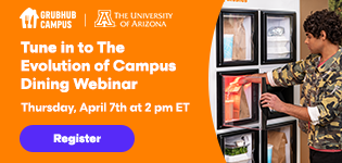 CampusIDNews's tweet photo. Webinar: Learn how the University of Arizona uses campus cards, mobile ordering, kiosks, lockers, and robots to revolutionize campus dining. April 7, 2-2:30 EDT. Register Now at https://t.co/bIAHdyIbCr https://t.co/eFDvkNQcRh