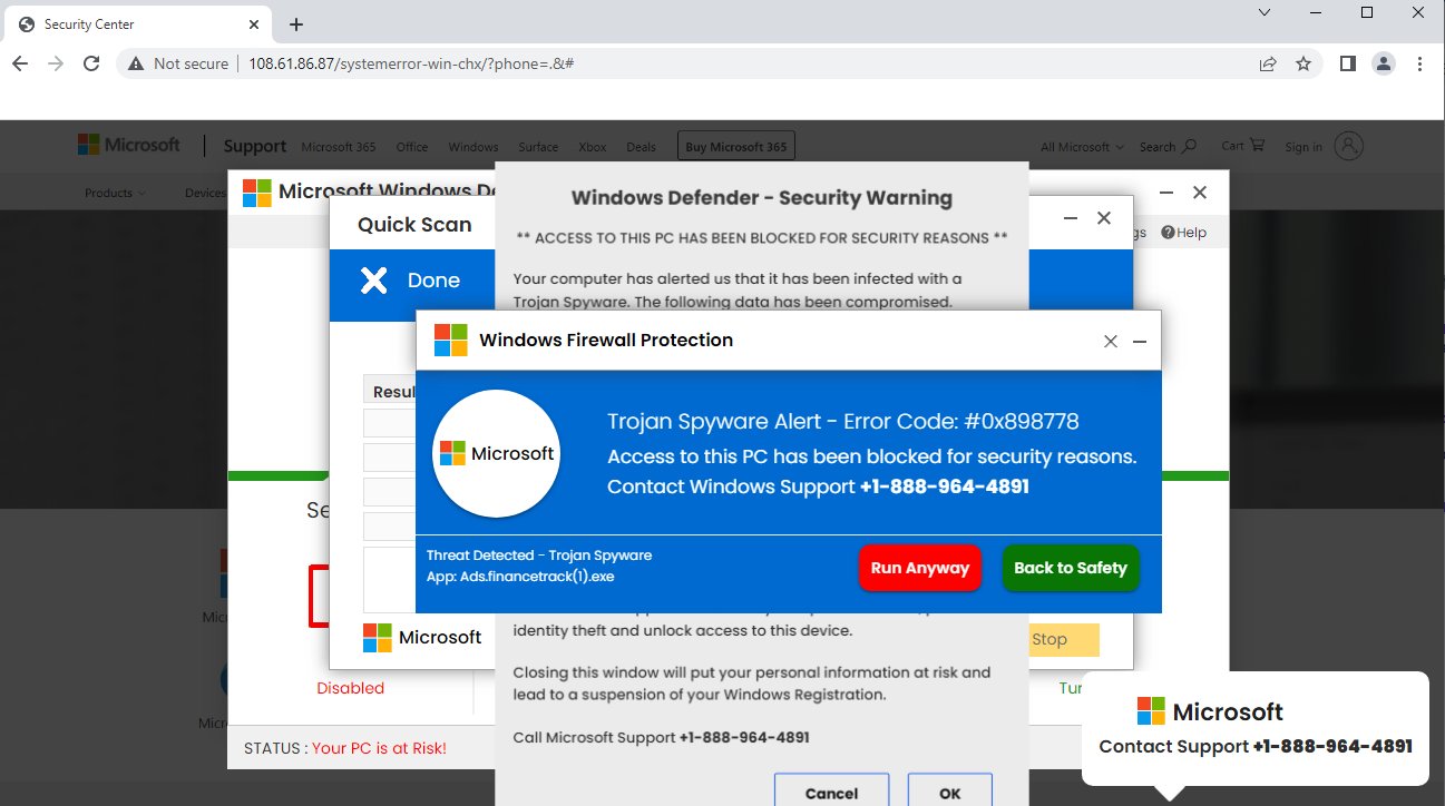 Malwarebytes Threat Intelligence on Twitter: “Tech support scammer