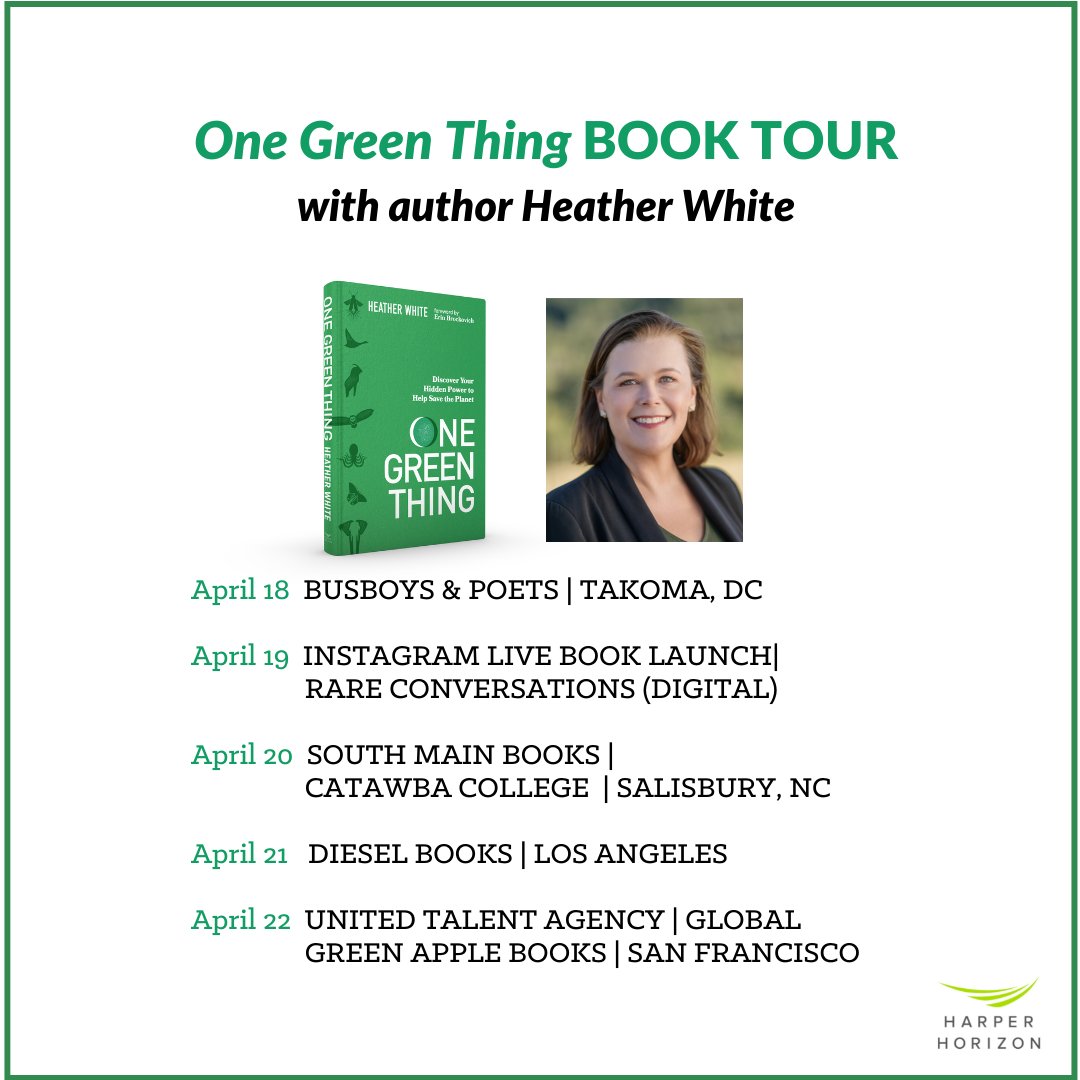 heatherwhiteofc's tweet photo. Coming to a town near you! Excited to announce the first week of the One Green Thing book tour. Check out my blog for more details. Would love to celebrate with you! πππ 4/18 to 4/22 (EARTH DAY!)
https://t.co/jnmHwAKVFQ
#ecoanxiety #OneGreenThing #climateaction https://t.co/eksJIQmx0E