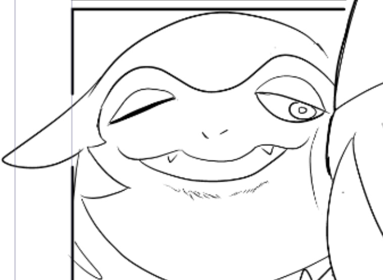 原稿のヒスイバクフーン前半から絵かわりすぎじゃい_(:3 」∠)_正面顔ムズイ 
