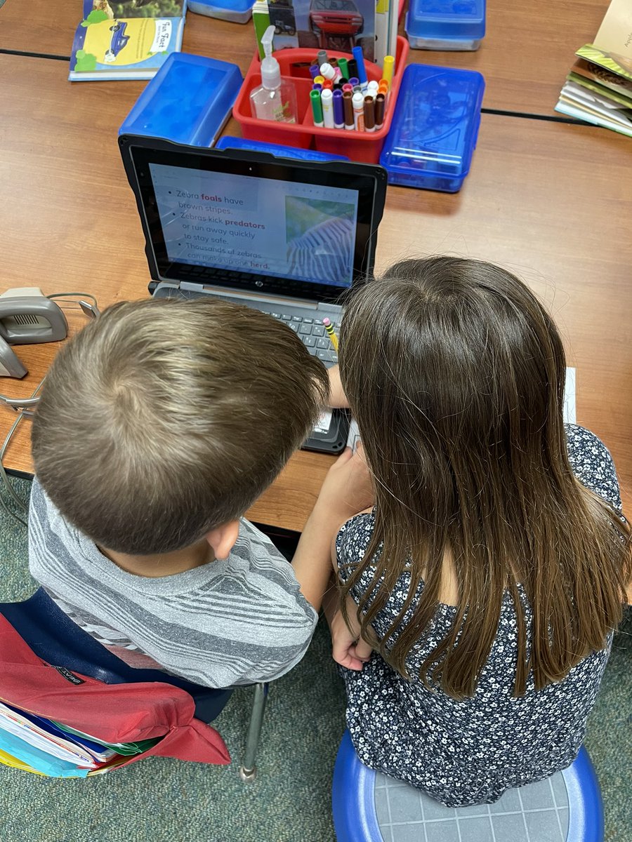 HubbertKelli's tweet photo. Kindergarten research for informational books 📝 using library books &amp; Pebble Go https://t.co/OEzpqLW6tD