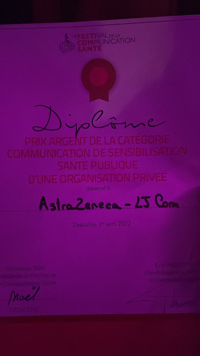 #Festicomsante 
Suite et fin de cette fabuleuse journée avec de l’argent pour la campagne « Parce que le Cancer n’attend pas » @AstraZenecaFR 
🤟💪🙏