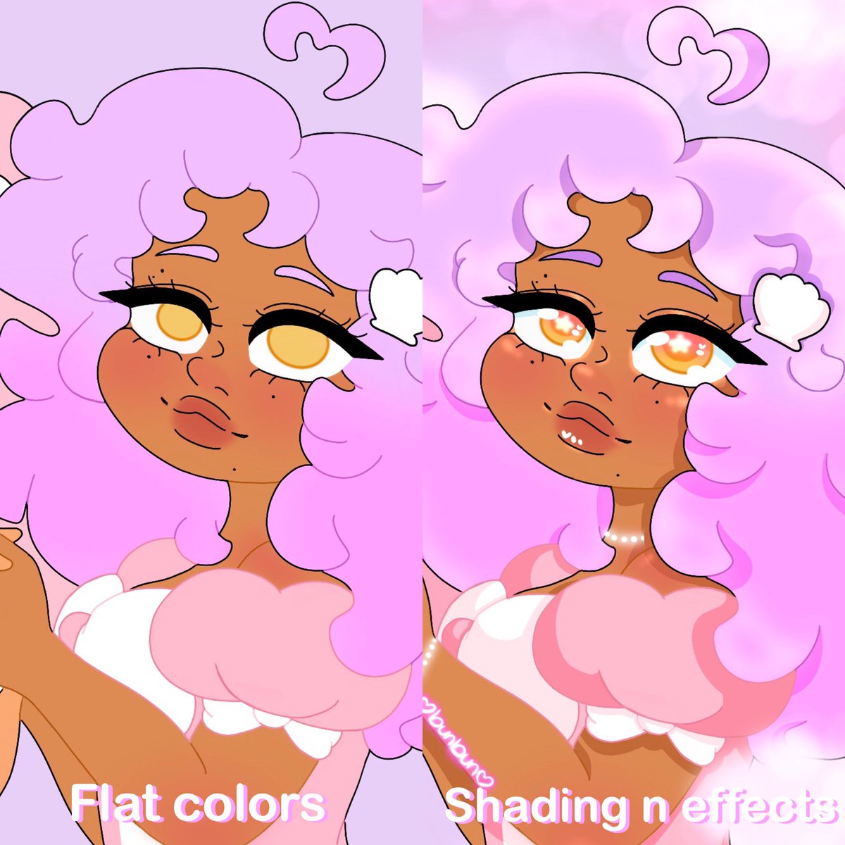 bunbuni_arts's tweet photo. Flat vs Shaded! #artchallenge #kawaiiartist #flatvsshaded https://t.co/V1ctWgZOEA