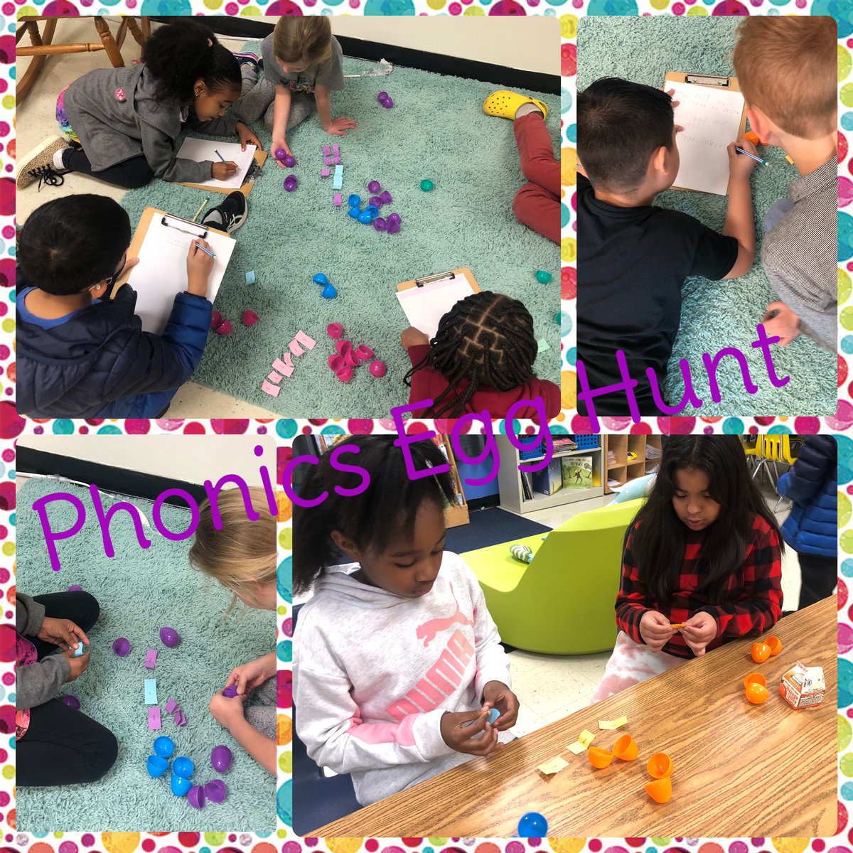 Phonics can be fun! Egg Hunt: find the eggs, read the words inside, determine the rule/pattern, and build sentences using the words. Spring, we are here! #EveryChildReads <a href="/HillsideES/">Hillside Elementary</a> <a href="/d_kinoshita1/">Deidre Kinoshita</a>