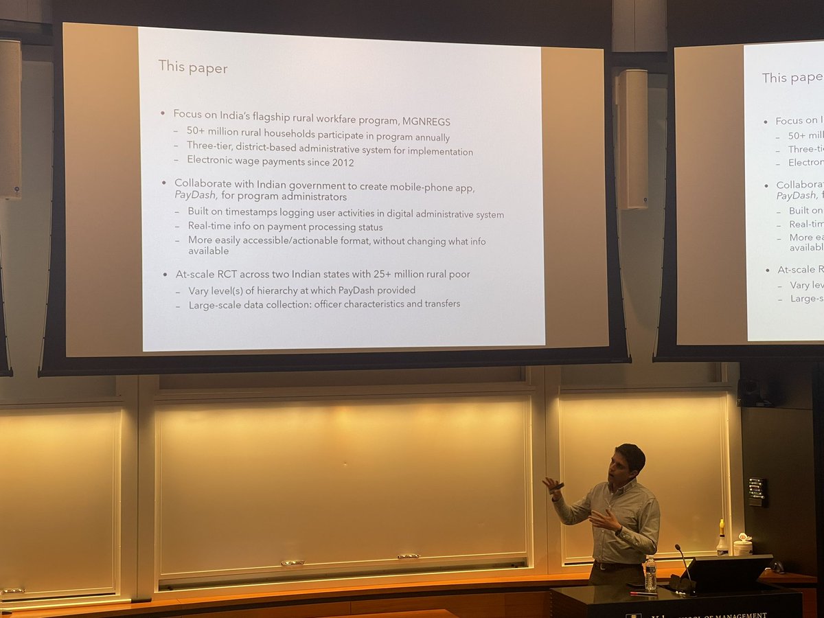 YaleEGC's tweet photo. How does an informative mobile app effect #SocialProtection in India?

Yusuf Neggers of @UMich presents work w @ericddodge (@IDinsight), Pande (EGC @YaleEconomics) &amp; Troyer Moore of @YaleMacMillan #InclusionEconomics).

Link to paper on #Kuznets2022 page:
https://t.co/U1kVfz3zT3 https://t.co/jE2VjLgMDu