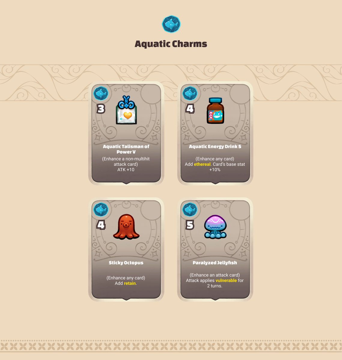 AxieInfinity's tweet photo. Awesome stream from @Ryan_METAT8 to reveal Origin's aquatic and beast runes and charms!

Which are your favorite?

Aquatic 👇 https://t.co/Dqk5Ph7jqj