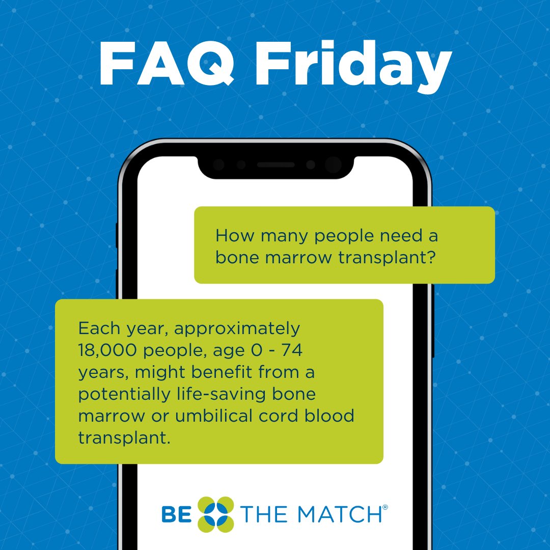 Each year, these patients are also looking for the perfect match. 💙💚 

Become a lifesaver and join the registry today: ms.spr.ly/6015wsEEN

What's your #FAQFriday question for us? Reply and let us know!
