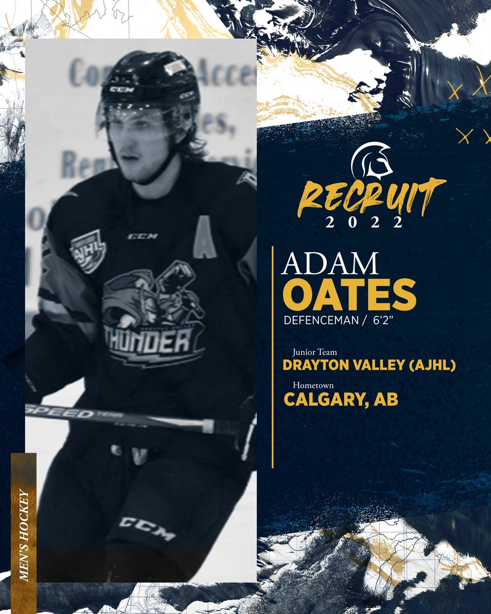 MHKY I 🚨 NEW RECRUIT 🚨

<a href="/TWUHockey/">TWU Spartans Hockey</a> is proud to announce the signing of Adam Oates from the AJHL’s Drayton Valley Thunder!

#TWUHockey