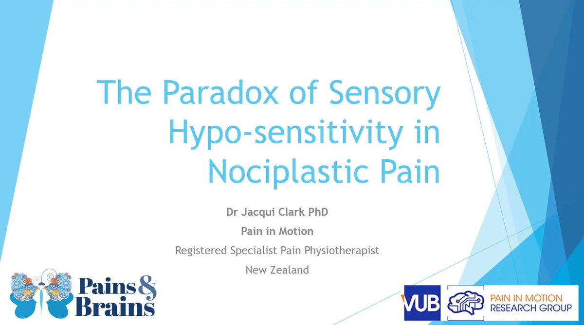 PaininMotion's tweet photo. Earlier this week we had the Pain In Motion Masterclass by Dr. Jacqui Clark "The paradox of sensory hypo-sensitivity in nociplastic pain". The recording is now available for free via: https://t.co/PjL2bxlzVc #hyposensitivity #nociplasticpain #trauma https://t.co/OGNc8uXA5N