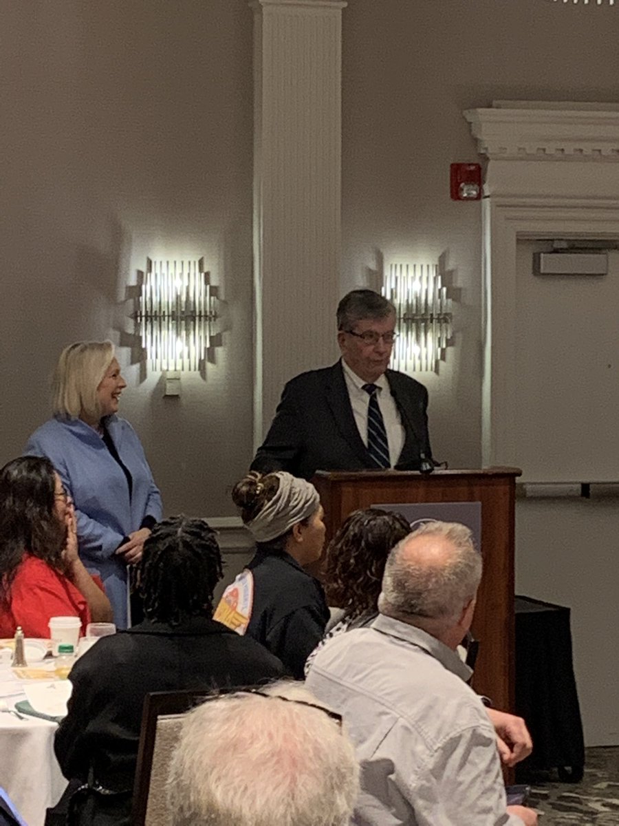 AlbanyFFs's tweet photo. This morning members of our Executive Board attended the monthly @CapLabor breakfast. @SenGillibrand gave remarks cheering on Labor’s efforts around the region. @NeilBreslin44 @NYSPFFA @IAFFNewsDesk @Iaff1stDVP #solidarity #labor https://t.co/R8pILIgpd4