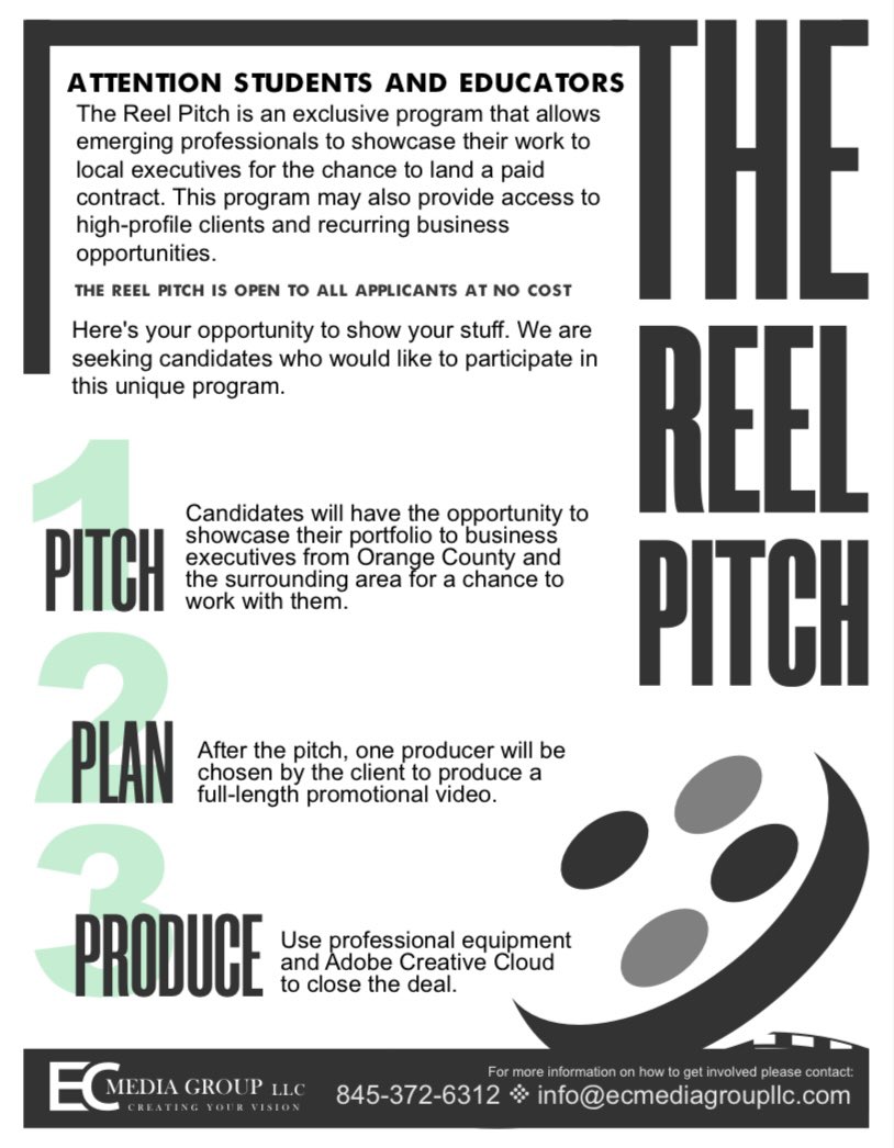 Students &amp; Educators We Would Love To See Your Work &amp; Participate in “The Reel Pitch”!! Share With Friends!

docs.google.com/forms/d/e/1FAI…

#videography #mediajobs #filmstudents #film #thereelpitch #media