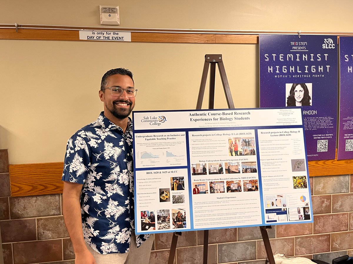 E_SantaMartinez's tweet image. Biology representing at the Stories of Transformation: @SaltLakeCC Symposium on Equity &amp;amp; Inclusion! @evolprof 
#research #biology #equity #inclusion #professors