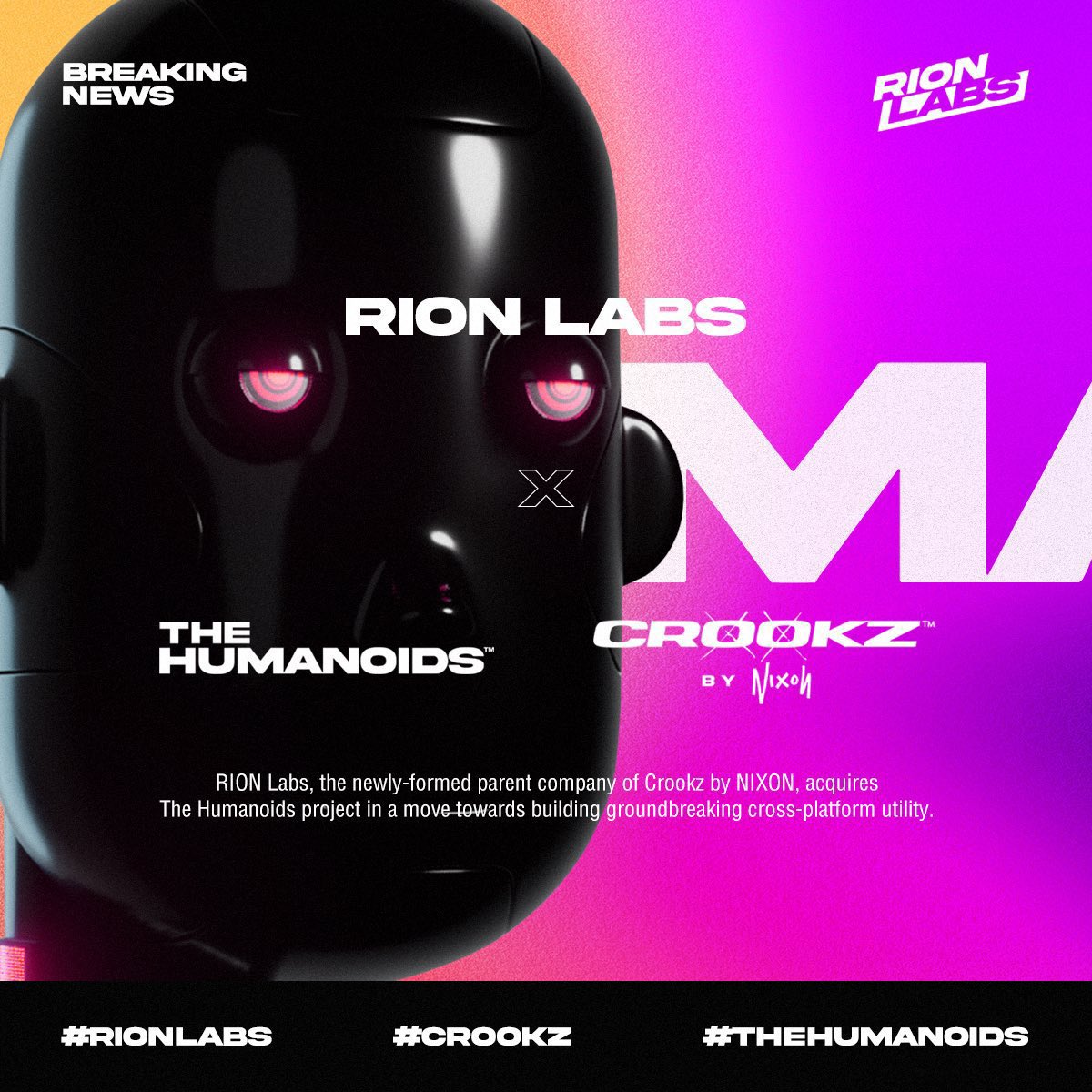 🚨 ITS OFFICIAL!! <a href="/TrevorFarbo/">Trevor Farbo</a> &amp; @crookznft &amp; #RION labs have acquired @TheHumanoidsNFT!!🚀

the new team will consist of OG #NOIDGANG &amp; #CROOKZNATION members to form a new vision for both communities!!

i’m so excited to be apart of the new era for the noids!! #NFTCommunity #NFT