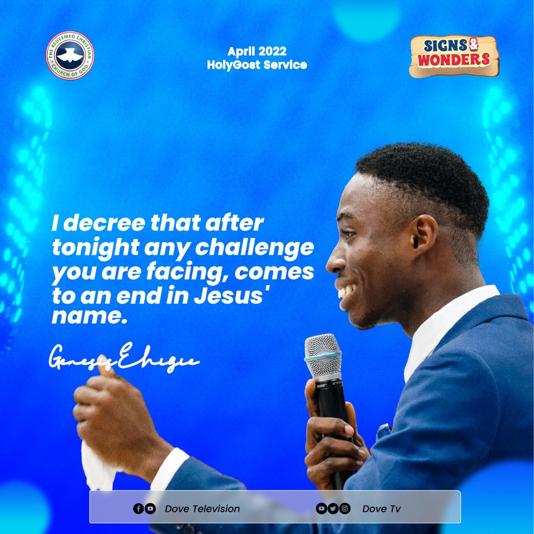 dovetv's tweet photo. How to emerge as a sign and a wonder
-Bro. Genesis Ehigie.
#DoveTelevision
#RCCG
#AprilHolyGhostService
#signsandwonders
#children
#OhPrimeTv https://t.co/CN1WpBQCI4