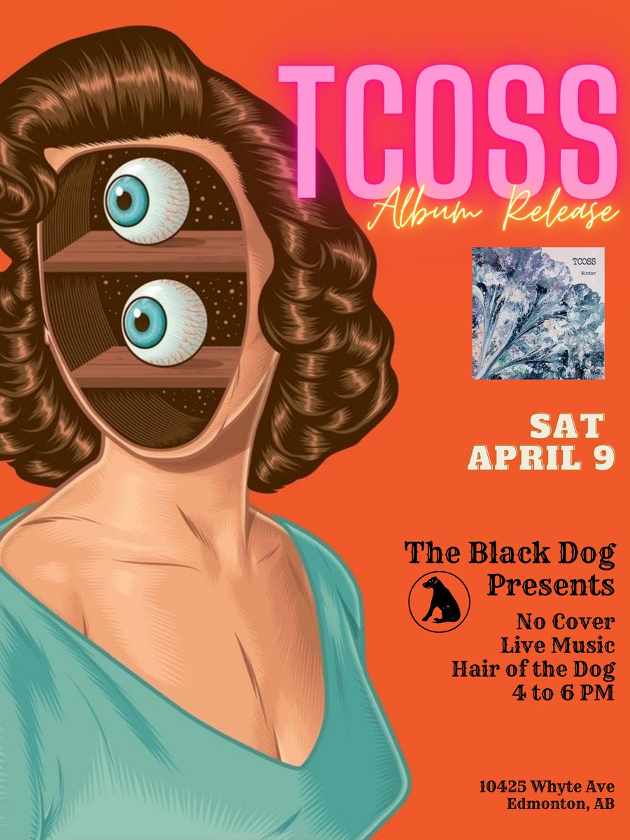 TCOSS (@20cofstonysleep) on Twitter photo ⚡️We're coming to #Edmonton April 9 ⚡️
<a href="/BlackDogOnWhyte/">Black Dog Freehouse</a>
#NewAlbum #Winter #TCOSS #nocover #livemusic #hairofthedog <a href="/CJSR/">CJSR 88.5 FM</a> <a href="/ckuaradio/">CKUA Radio</a> <a href="/Alberta_Music/">Alberta Music</a>
psychedelic pop art by Roberlan Borges Paresqui ⚡️We're coming to #Edmonton April 9 ⚡️
<a href="/BlackDogOnWhyte/">Black Dog Freehouse</a>
#NewAlbum #Winter #TCOSS #nocover #livemusic #hairofthedog <a href="/CJSR/">CJSR 88.5 FM</a> <a href="/ckuaradio/">CKUA Radio</a> <a href="/Alberta_Music/">Alberta Music</a>
psychedelic pop art by Roberlan Borges Paresqui