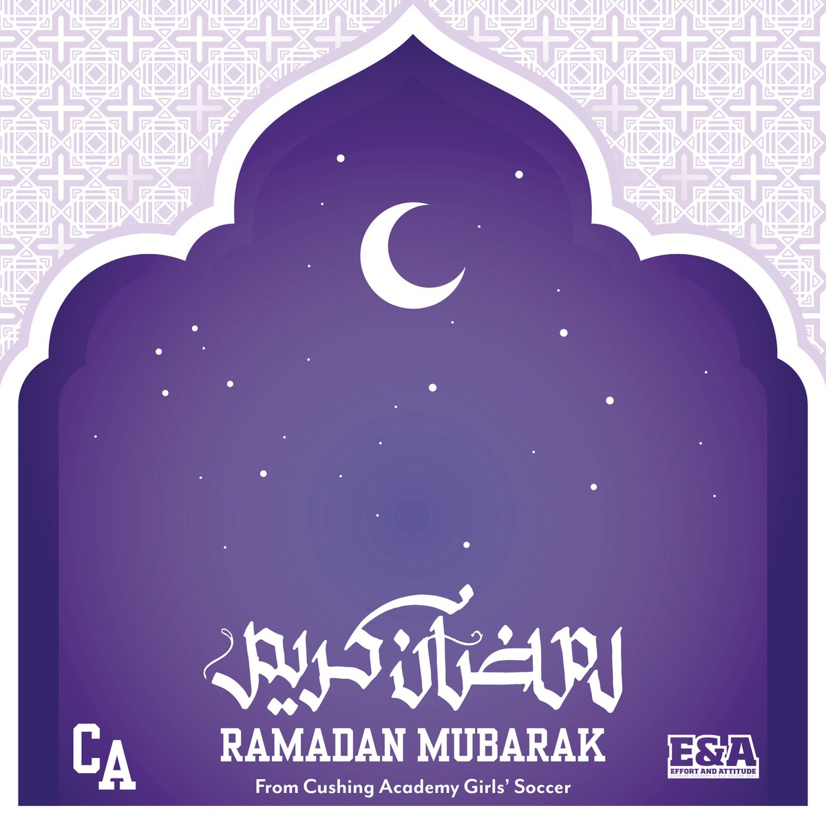 CushingGSoccer's tweet photo. The Cushing family wishes everyone celebrating, a month full of happiness and celebration! 🌙

#RamadanMubarak #CushingSoccer #EandA https://t.co/uoINIJPmeg