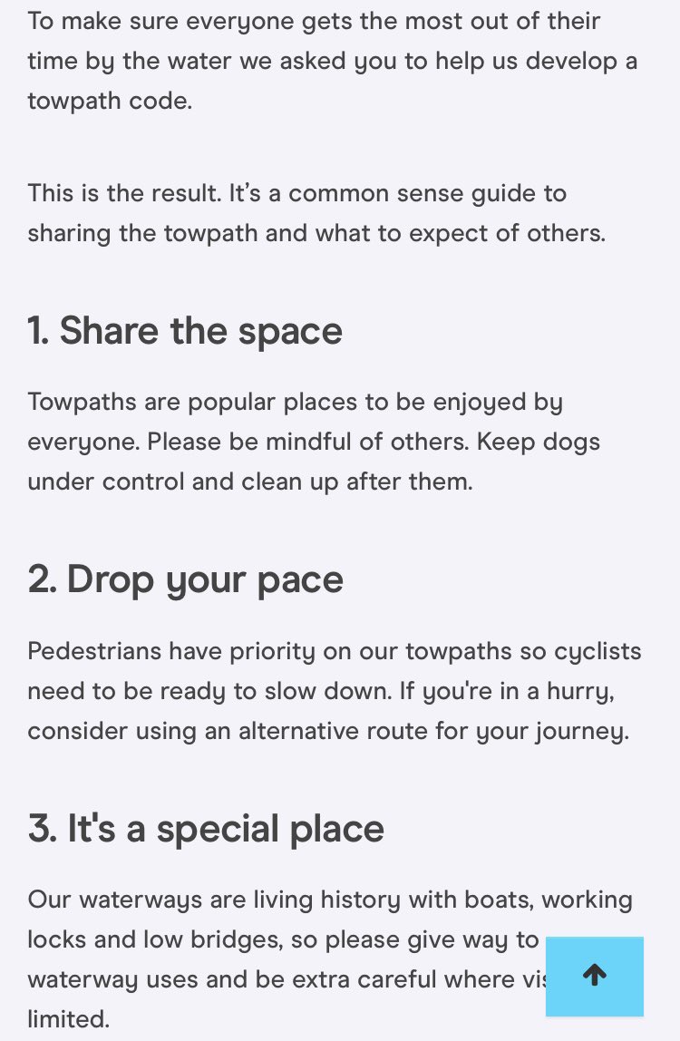 <a href="/CanalRiverTrust/">Canal & River Trust</a> Just a pity that these aren’t adhered to - the vast majority of cyclists seem to think that ringing their bell is a signal for walkers to get out of their way.