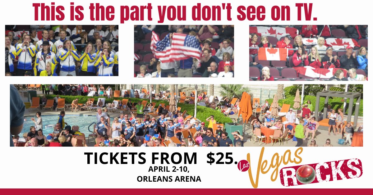 Great fan rivalries in the stands...followed by a "truce" at the Pool Patch after every draw.  Only in #curling Only at the #curlingoasis Tickets from $25 at lasvegascurling.rocks/tickets-and-ho…
