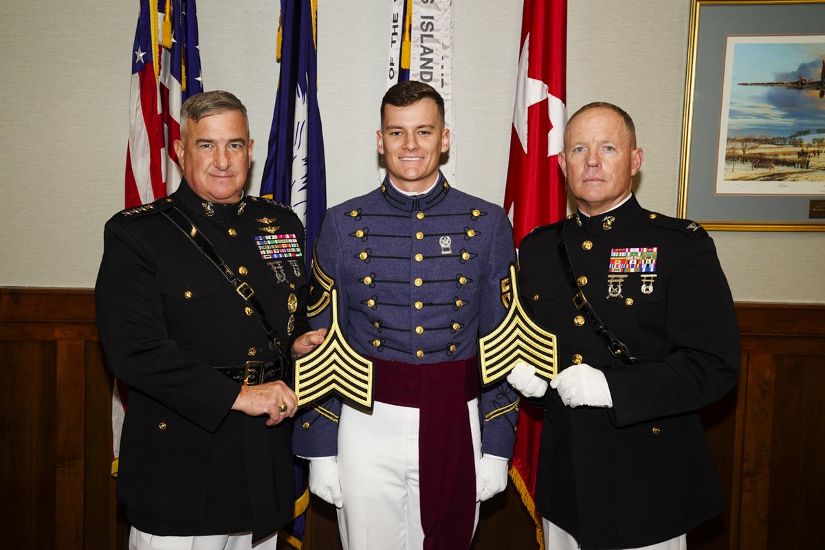 Citadel1842's tweet photo. Today the rising leadership of the South Carolina Corps of Cadets received their rank insignias for the upcoming academic year. Congratulations to the Regimental Commander and the cadet officers of the Class of 2023. https://t.co/hgQZXtkMC5