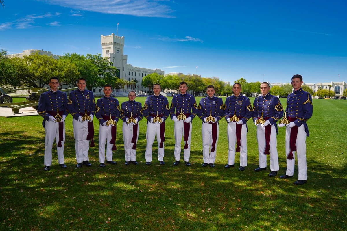 Citadel1842's tweet photo. Today the rising leadership of the South Carolina Corps of Cadets received their rank insignias for the upcoming academic year. Congratulations to the Regimental Commander and the cadet officers of the Class of 2023. https://t.co/hgQZXtkMC5
