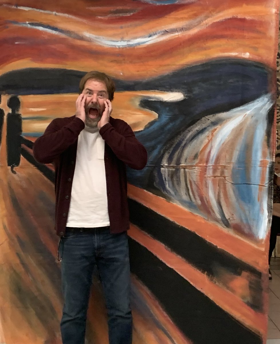 CRHS_NAHS's tweet photo. ⁦@JamesCross12⁩ is in the house!! CRHS NAHS Art Show! https://t.co/D5qNNcI260