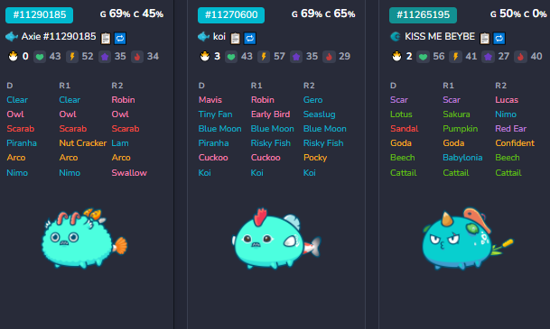 ✨Axie META team #3 looks like this!

- Let me know your thoughts &amp; MMR this team should reach?
- Comment your experience⚔️
- Follow &amp; RT

AB| Chillers⬆️🆙

#giveaway #axie $ron #php #gcash #AxieScholarship #AxieinfinityScholarship #AxieScholar #giveaways $SLP $AXS #nftcommunity